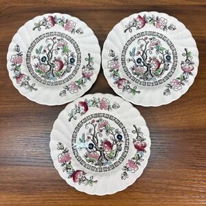Myott Staffordshire Ware Indian Tree Made England Hand Engraving Lot of 3 6"